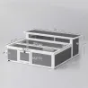 Casa para Tortugas de Madera Terrario para Reptiles Ventana Transparente Techo Abatible 113x106,5x44,5 cm Gris O... - Ogal.Es
