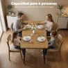Mesa de Comedor Mesa de Cocina Nórdica para 4 Personas Tablero Grueso y Bordes Curvados 110x70x75 cm Roble - Ogal.Es
