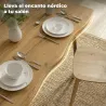 Mesa de Comedor Mesa de Cocina Nórdica para 4 Personas Tablero Grueso y Bordes Curvados 110x70x75 cm Roble - Ogal.Es