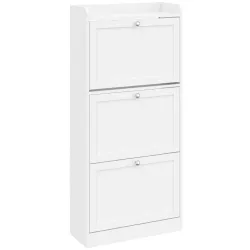 Zapatero Estrecho con 3 Cajones Abatibles Estantes Ajustables Armario Organizador para 12-15 Pares 60x24x130 cm ... - Ogal.Es