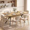 Mesa de Comedor Extensible 4-6 Personas Mesa de Cocina 130-170x80x76 cm Roble y Negro - Ogal.Es