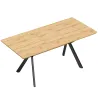 Mesa de Comedor Extensible 4-6 Personas Mesa de Cocina 130-170x80x76 cm Roble y Negro - Ogal.Es