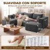 Sofá Modular en U de 3 Plazas con 2 Otomanas Bolsillos Sofá de Chenilla con Asiento Ancho No Requiere Montaje Gris - Ogal.Es