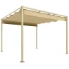 Pérgola con Techo Retráctil Pérgola de 3x3 m con Cierre Magnético Protección UV30+ Pabellón para Jardín Patio Caqui - Ogal.Es