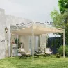 Pérgola con Techo Retráctil Pérgola de 3x3 m con Cierre Magnético Protección UV30+ Pabellón para Jardín Patio Caqui - Ogal.Es