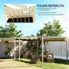 Pérgola con Techo Retráctil Pérgola de 3x3 m con Cierre Magnético Protección UV30+ Pabellón para Jardín Patio Caqui - Ogal.Es