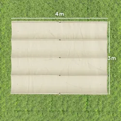 Techo de Repuesto Retráctil 4x3,5 m para Marco de 4x3 m Toldo de Tela Solo para Cenador Jardín con 8 Orificios C... - Ogal.Es