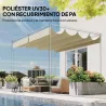 Techo de Repuesto Retráctil 4x3,5 m para Marco de 4x3 m Toldo de Tela Solo para Cenador Jardín con 8 Orificios C... - Ogal.Es
