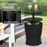 Mesa Nevera para Exterior 41 L 3 en 1 Cool Bar Mesa Auxiliar con Altura Ajustable Cubo de Hielo Tapa Elevable Negro - Ogal.Es