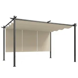 Pérgola de Jardín 4x3 m con Techo Retráctil 3 Laterales Enrollables UPF30+ Cenador de Jardín para Patio Exterior... - Ogal.Es