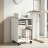 Mueble para Impresora con Ruedas 2 Estantes Abiertos para Documentos Tamaño A4 para Oficina en Casa Blanco - Ogal.Es