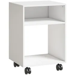 Mueble para Impresora con Ruedas 2 Estantes Abiertos para Documentos Tamaño A4 para Oficina en Casa Blanco - Ogal.Es