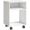 Mueble para Impresora con Ruedas 2 Estantes Abiertos para Documentos Tamaño A4 para Oficina en Casa Blanco - Ogal.Es