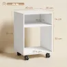 Mueble para Impresora con Ruedas 2 Estantes Abiertos para Documentos Tamaño A4 para Oficina en Casa Blanco - Ogal.Es