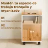 Mueble para Impresora con Ruedas 2 Estantes Abiertos para Documentos Tamaño A4 para Oficina en Casa Blanco - Ogal.Es