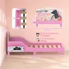 Cama Infantil con Almacenaje 70x140 cm Cama Montessori con Barandillas Tema de Superniña 3-8 Años Rosa - Ogal.Es