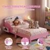 Cama Infantil con Almacenaje 70x140 cm Cama Montessori con Barandillas Tema de Superniña 3-8 Años Rosa - Ogal.Es