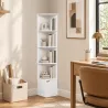 Estantería Esquinera de 5 Niveles con Estantes y Armario para Sala de Estar Dormitorio 29,5x29,5x158 cm Blanco - Ogal.Es