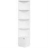 Estantería Esquinera de 5 Niveles con Estantes y Armario para Sala de Estar Dormitorio 29,5x29,5x158 cm Blanco - Ogal.Es