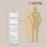 Estantería Esquinera de 5 Niveles con Estantes y Armario para Sala de Estar Dormitorio 29,5x29,5x158 cm Blanco - Ogal.Es