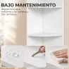 Estantería Esquinera de 5 Niveles con Estantes y Armario para Sala de Estar Dormitorio 29,5x29,5x158 cm Blanco - Ogal.Es