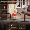 Silla de Oficina con 6 Puntos de Masaje Calor Lumbar Reposapiés Altura Ajustable Control Remoto y Tejido de PU B... - Ogal.Es