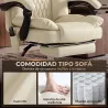 Silla de Oficina con 6 Puntos de Masaje Calor Lumbar Reposapiés Altura Ajustable Control Remoto y Tejido de PU B... - Ogal.Es