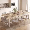 Mesa de Comedor Rectangular para 6 Personas Estilo Industrial con Estructura Metálica 180x80x76 cm Roble - Ogal.Es