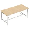 Mesa de Comedor Rectangular para 6 Personas Estilo Industrial con Estructura Metálica 180x80x76 cm Roble - Ogal.Es