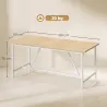 Mesa de Comedor Rectangular para 6 Personas Estilo Industrial con Estructura Metálica 180x80x76 cm Roble - Ogal.Es
