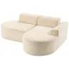 Sofá Esquinero en Forma de L Tapizado en Pana Sin Montaje Asiento Ancho Acolchado Grueso Beige - Ogal.Es