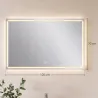 Espejo de Baño con Luces LED y Función de Memoria Antivaho 120x70 cm 3 Colores Regulables Ajuste de Brillo Plata - Ogal.Es