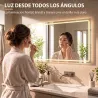 Espejo de Baño con Luces LED y Función de Memoria Antivaho 120x70 cm 3 Colores Regulables Ajuste de Brillo Plata - Ogal.Es