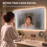 Espejo de Baño con Luz LED y Función de Memoria Antivaho 100x70 cm 3 Colores Regulables Ajuste de Brillo Plata - Ogal.Es