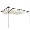 Pérgola de Pared de Jardín 4x3 m con Techo Retráctil Protección UPF30+ Drenaje Cenador de Jardín para Exterior C... - Ogal.Es