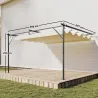 Pérgola de Pared de Jardín 4x3 m con Techo Retráctil Protección UPF30+ Drenaje Cenador de Jardín para Exterior C... - Ogal.Es