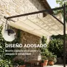 Pérgola de Pared de Jardín 4x3 m con Techo Retráctil Protección UPF30+ Drenaje Cenador de Jardín para Exterior C... - Ogal.Es