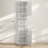 Armario de Baño Alto de 6 Niveles con 2 Puertas Estante de Vidrio Templado Estantes Ajustables 40x31x182 cm Blanco - Ogal.Es