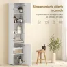 Armario de Baño Alto de 6 Niveles con 2 Puertas Estante de Vidrio Templado Estantes Ajustables 40x31x182 cm Blanco - Ogal.Es