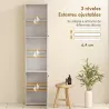 Armario de Baño Alto de 6 Niveles con 2 Puertas Estante de Vidrio Templado Estantes Ajustables 40x31x182 cm Blanco - Ogal.Es