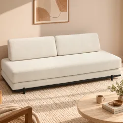 Sofá Cama de 3 Plazas 4 en 1 Sofá Cama Convertible 2 Almohadas con Funda Lavable Estructura de Acero 193x82x58 c... - Ogal.Es
