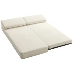 Sofá Cama de 3 Plazas 4 en 1 Sofá Cama Convertible 2 Almohadas con Funda Lavable Estructura de Acero 193x82x58 c... - Ogal.Es
