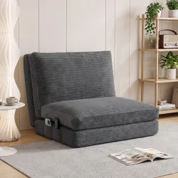 Silla de Suelo Plegable Sofá Cama Convertible de Pana 4 en 1 Acolchado Grueso Funda Extraíble y Lavable a Máquin... - Ogal.Es