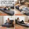 Silla de Suelo Plegable Sofá Cama Convertible de Pana 4 en 1 Acolchado Grueso Funda Extraíble y Lavable a Máquin... - Ogal.Es