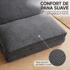 Silla de Suelo Plegable Sofá Cama Convertible de Pana 4 en 1 Acolchado Grueso Funda Extraíble y Lavable a Máquin... - Ogal.Es