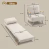 Sillón Cama con Respaldo Ajustable Tapizado en Terciopelo Almohada Reposabrazos de Madera para Salón Dormitorio ... - Ogal.Es