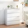 Cómoda con 4 Cajones Cajonera para Dormitorio Moderno Cierre Suave para Salón Vestidor Entrada 80x39x95 cm Blanco - Ogal.Es