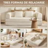 Sofá Cama Convertible 5 en 1 3 Plazas de Chenilla 207 cm Plegable de Suelo Espuma de Alta Densidad 2 Almohadas B... - Ogal.Es